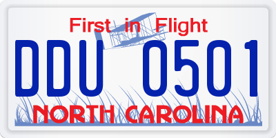 NC license plate DDU0501