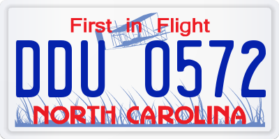 NC license plate DDU0572