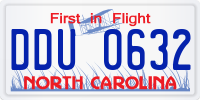 NC license plate DDU0632