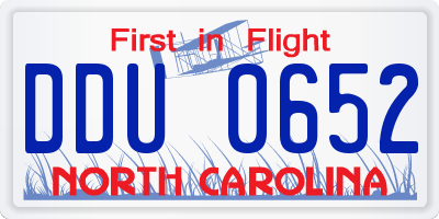 NC license plate DDU0652