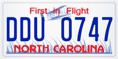 NC license plate DDU0747