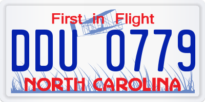 NC license plate DDU0779