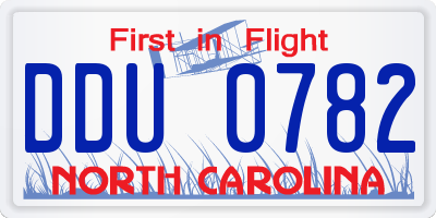 NC license plate DDU0782