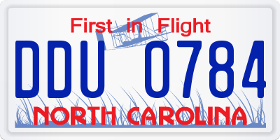 NC license plate DDU0784