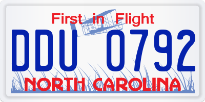 NC license plate DDU0792