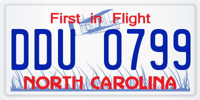 NC license plate DDU0799