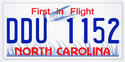NC license plate DDU1152