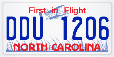 NC license plate DDU1206