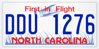 NC license plate DDU1276
