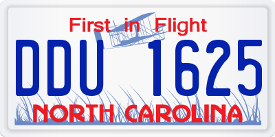 NC license plate DDU1625