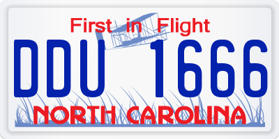 NC license plate DDU1666
