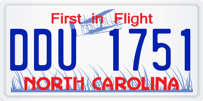 NC license plate DDU1751