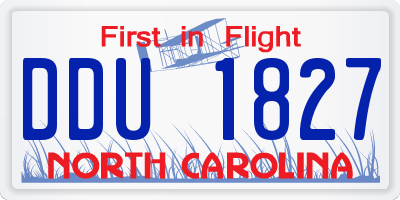 NC license plate DDU1827