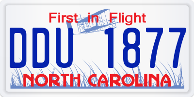 NC license plate DDU1877