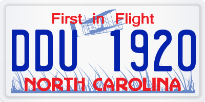 NC license plate DDU1920