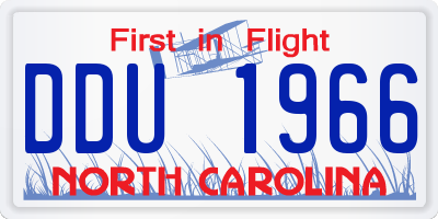 NC license plate DDU1966