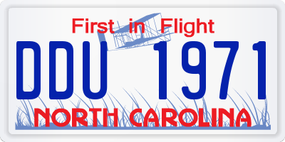 NC license plate DDU1971