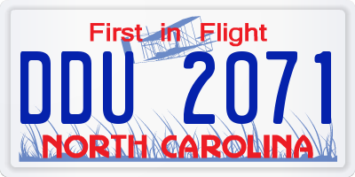 NC license plate DDU2071