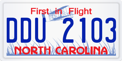 NC license plate DDU2103