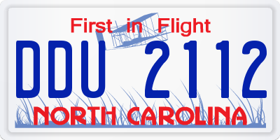 NC license plate DDU2112