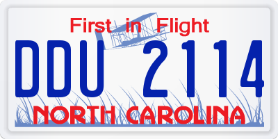 NC license plate DDU2114