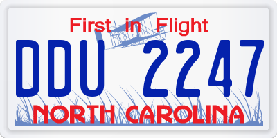NC license plate DDU2247