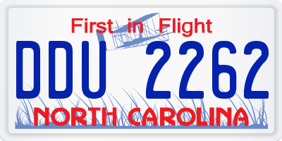 NC license plate DDU2262