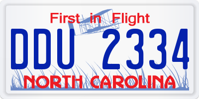 NC license plate DDU2334