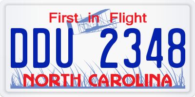 NC license plate DDU2348