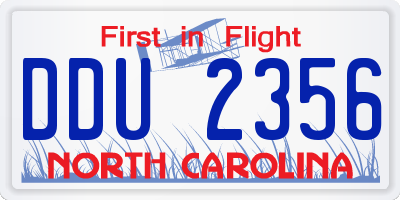 NC license plate DDU2356