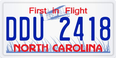 NC license plate DDU2418