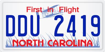 NC license plate DDU2419