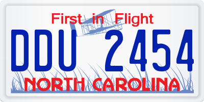 NC license plate DDU2454