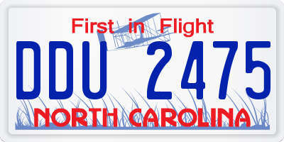 NC license plate DDU2475