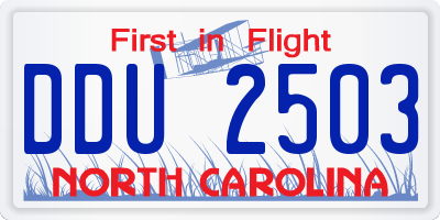 NC license plate DDU2503