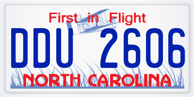 NC license plate DDU2606