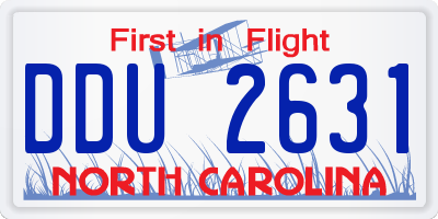 NC license plate DDU2631