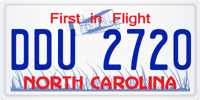 NC license plate DDU2720