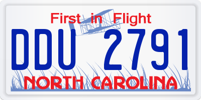 NC license plate DDU2791