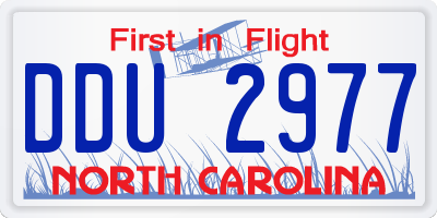 NC license plate DDU2977