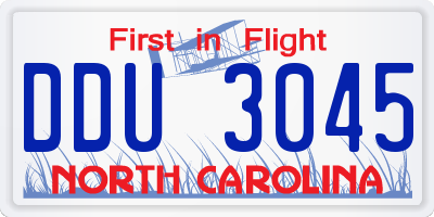 NC license plate DDU3045