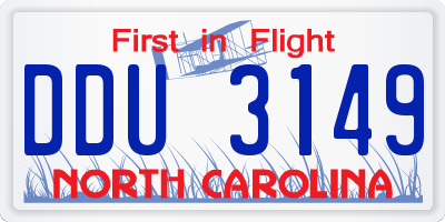NC license plate DDU3149