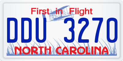 NC license plate DDU3270