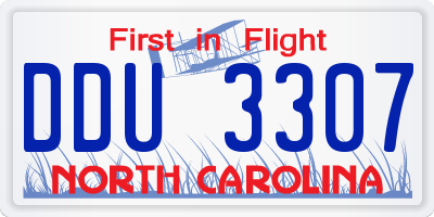NC license plate DDU3307