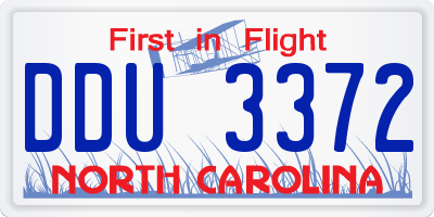 NC license plate DDU3372