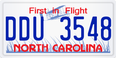 NC license plate DDU3548