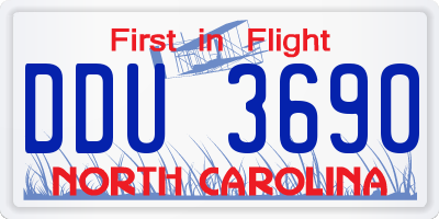 NC license plate DDU3690