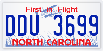 NC license plate DDU3699