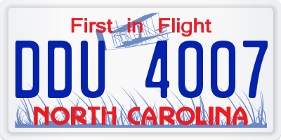 NC license plate DDU4007