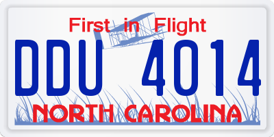 NC license plate DDU4014